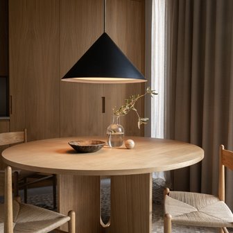 Duża lampa nad stół japandi czarna Kuro 65cm